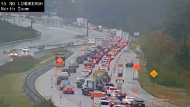 Cámara de MODOT mirando la Interestatal 55 y Lindbergh el 5 de Noviembre 2024